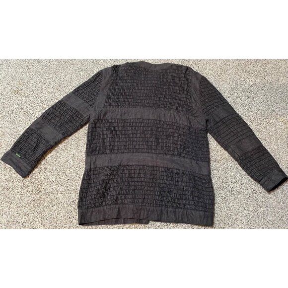 Vintage Gene Ewing Jacket Women Black Wrinkled Sunwash Coat Bis Bis Size LARGE - Picture 4 of 7